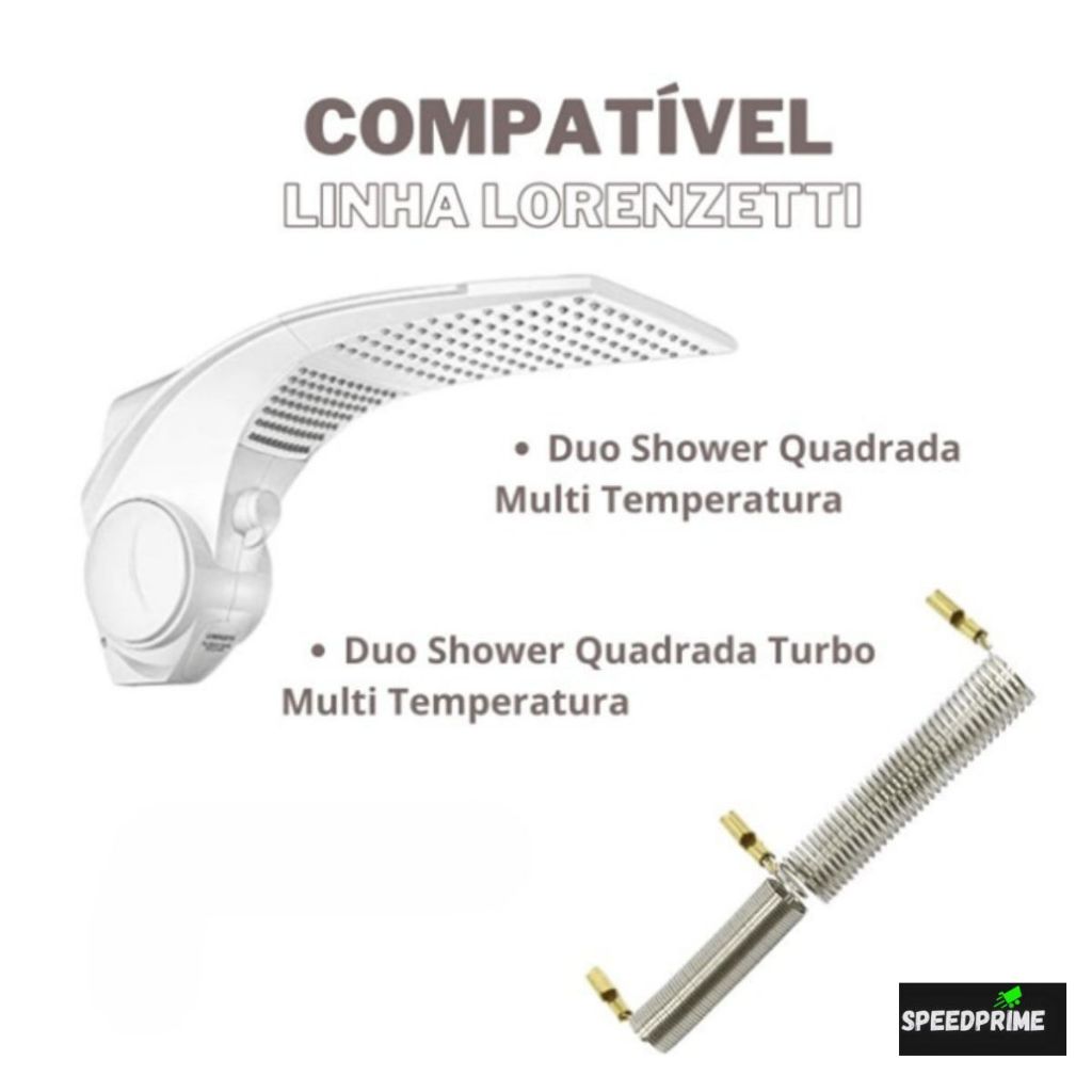 Resistência Duo Shower Quadra Ducha Futura Multitemperatura Eletrônica 127v (5500w) - 220v (7500w)