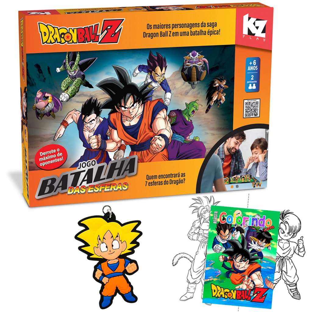 Jogo Batalha Das Esferas Dragon Ball Brinquedos de Menino e Menina + Chaveiro e Revista de Colorir