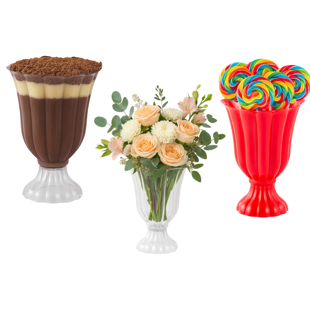 Vaso Decorativo Slim 17cm Taça Flor Para Decoração De Festa Aniversário Doces Enfeite de Mesa