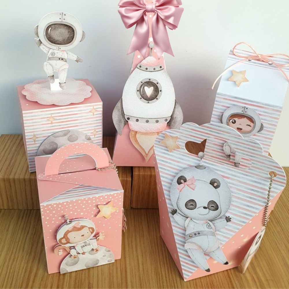 LEMBRANCINHA - PERSONALIZADA - PEGUE E MONTE - KIT FESTA - ASTRONAUTA - MENINA - VERSÃO ECONOMICA -  MD
