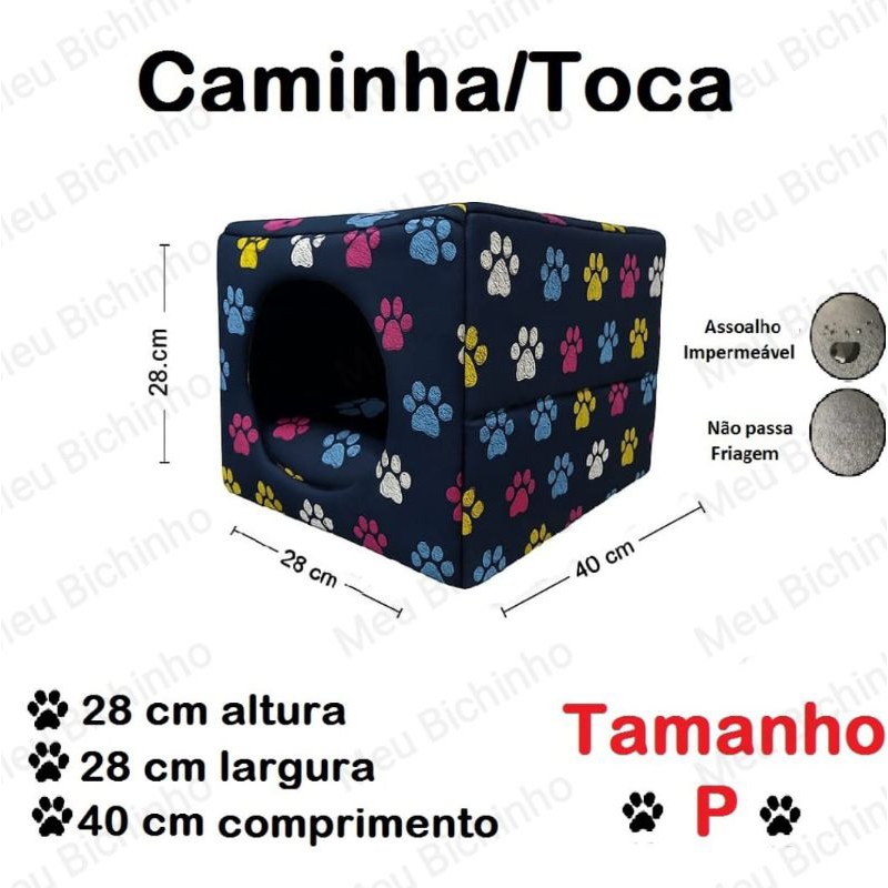 Caminha Cama Casinha Toca Iglu Cachorro Cão e Gato 3 em 1 fundo impermeável P, M e G — imagem 2 de 2