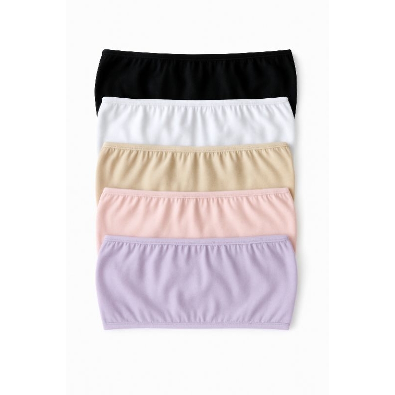 KIT 5 TOP FAIXA INFANTIL JUVENIL ALGODÃO CROPPED TOMARA QUE CAIA SEM ALÇA