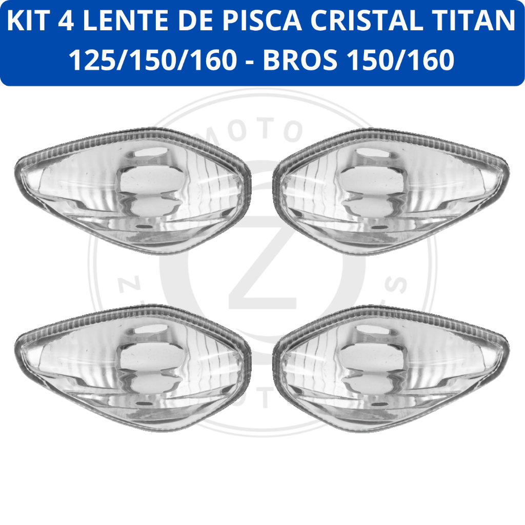 Kit 4 Lente Pisca Seta Cg Titan 125/150 Titan 160 Nxr Bros 150/160 Cbx Twister Cristal em Oferta na Shopee