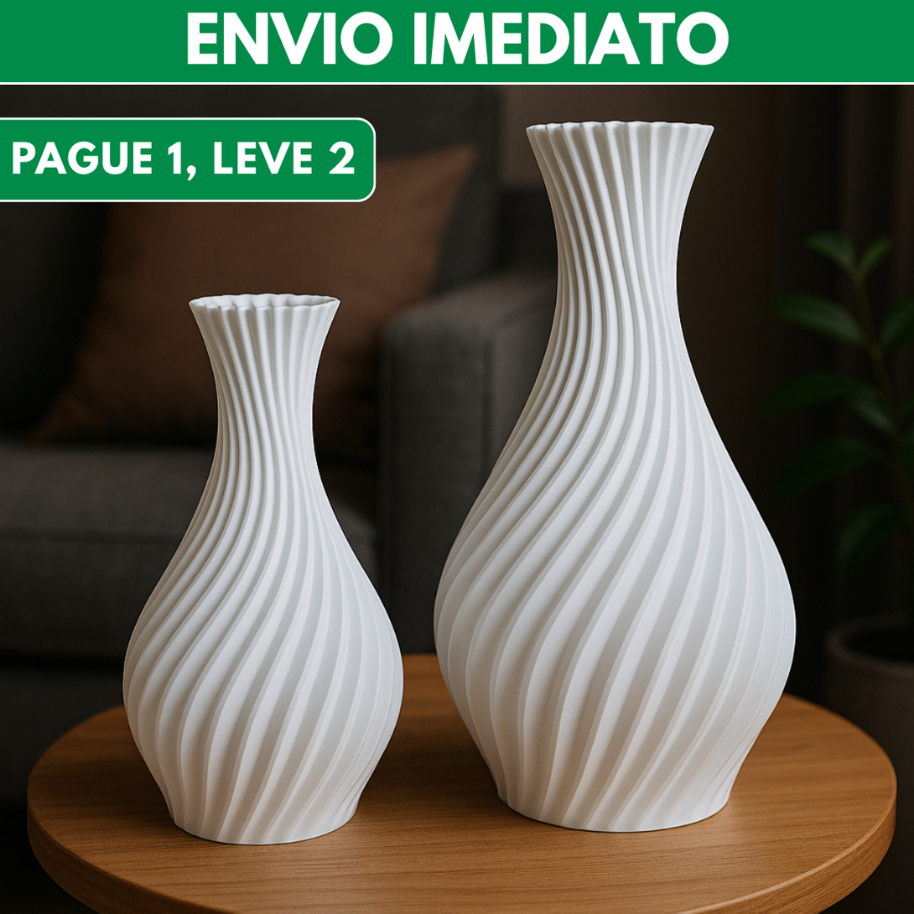 KIT 2 Vasos Resistentes Decorativos em Espiral l Luxuoso em Oferta na Shopee