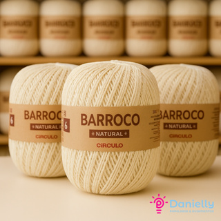 barbante Barroco Natural e Barroco Natural com Brilho Círculo 700g em Oferta na Shopee