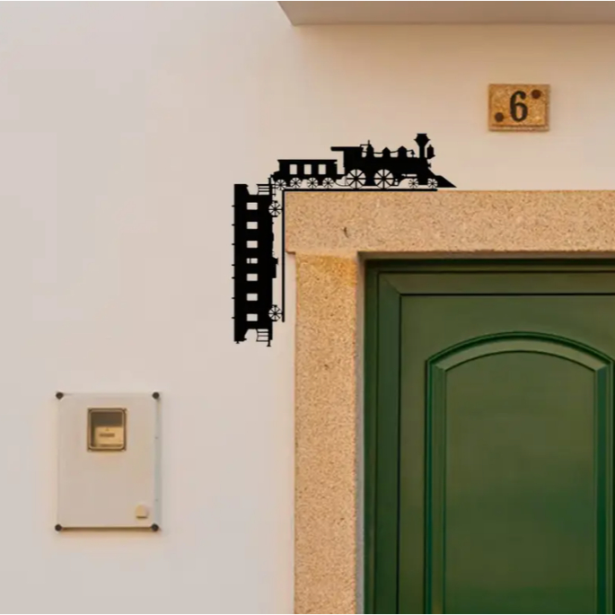 Decoração Canto de Porta LOCOMOTIVA/ Decoração Criativa Para Casa / TREM / Decoração Porta /Parede