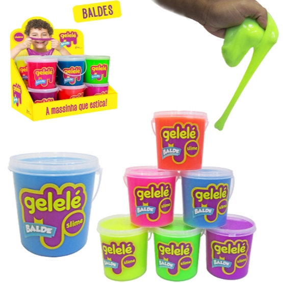 Slime Geleinha Balde 152g ou 457g  – Massinha Divertida Colors Sortidas