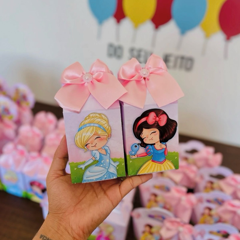 PEGUE E MONTE - Kit Festa Personalizados princesas cute | Lembrancinhas de aniversário | Caixinhas para festa