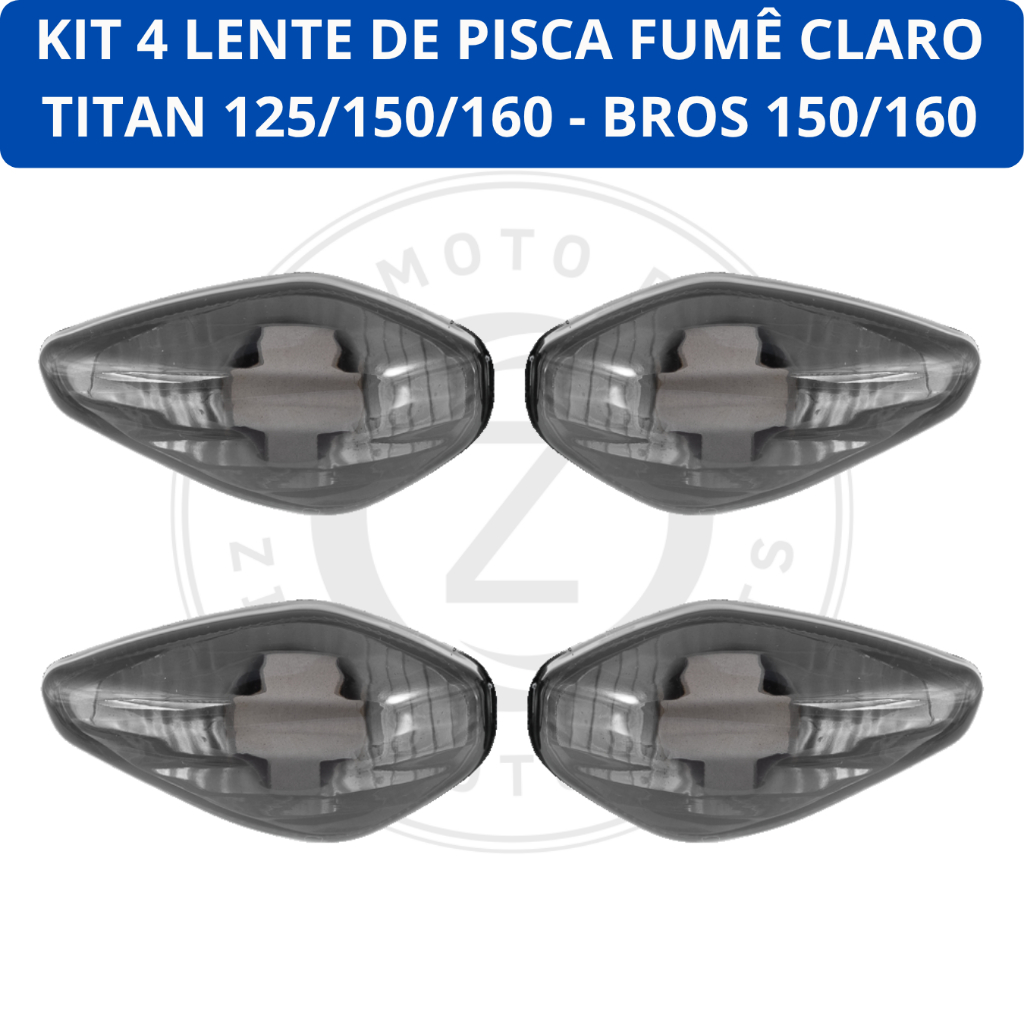 Kit 4 Lente Pisca Seta Cg Titan 125/150 Titan 160 Nxr Bros 150/160 Cbx Twister Fumê Claro