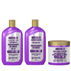 Kit Shampoo e Condicionador Desamarelador 430 ml + Máscara Desamarelador 500 g Gota Dourada