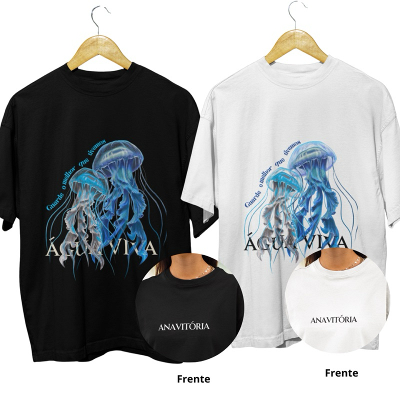 Camiseta Água-Viva AnaVitória Esquinas T-shirt 100% Algodão em Oferta na Shopee