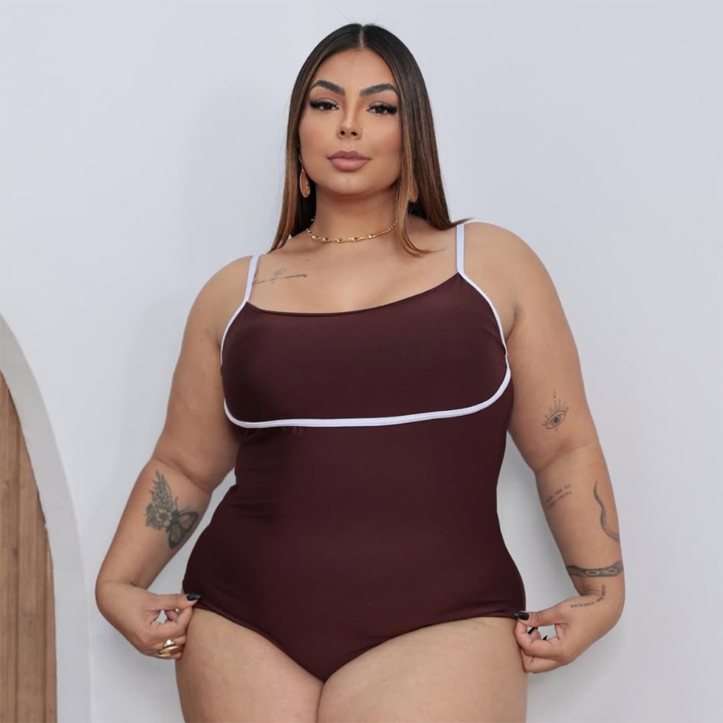 Body Plus Size Suplex G1 ao G3 C/ Alça Fina Estiloso Tendência Donna Martins