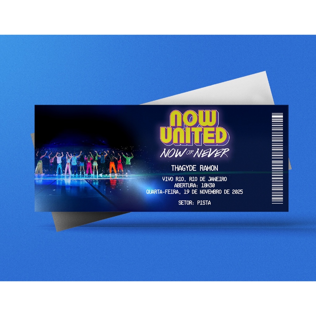 Ingresso Holográfico Personalizado Now United - Now or Never