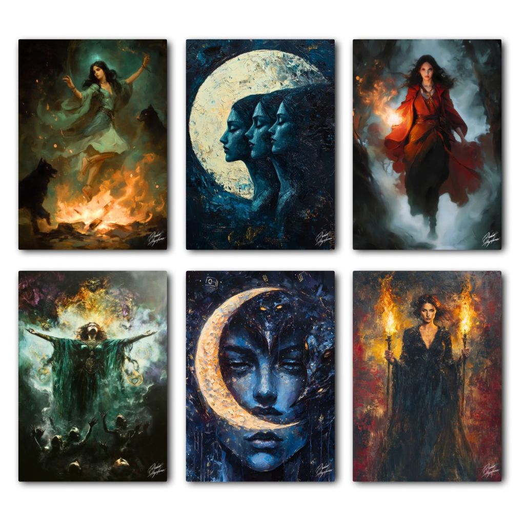 Quadro Decorativo Deusa Hécate - Bruxaria - Wicca - Mitologia Grega - Envio Imediato