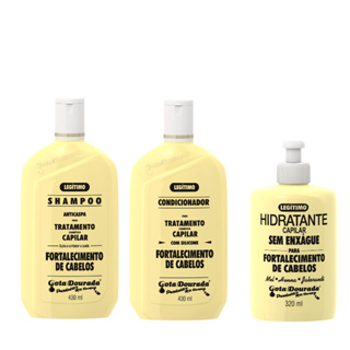 Kit Shampoo e Condicionador Tradicional 430 ml + Creme Fortalecimento 320 ml Gota Dourada em Oferta na Shopee