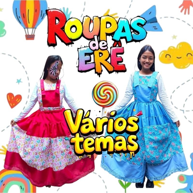 Roupa de Erê/Eréia Jardineira Umbanda/Candomblé/Omolokô temas