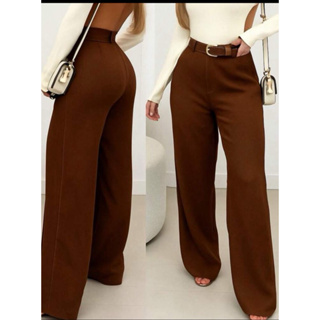 Calça Pantalona Alfaiataria Pantalona com Cinto em Oferta na Shopee