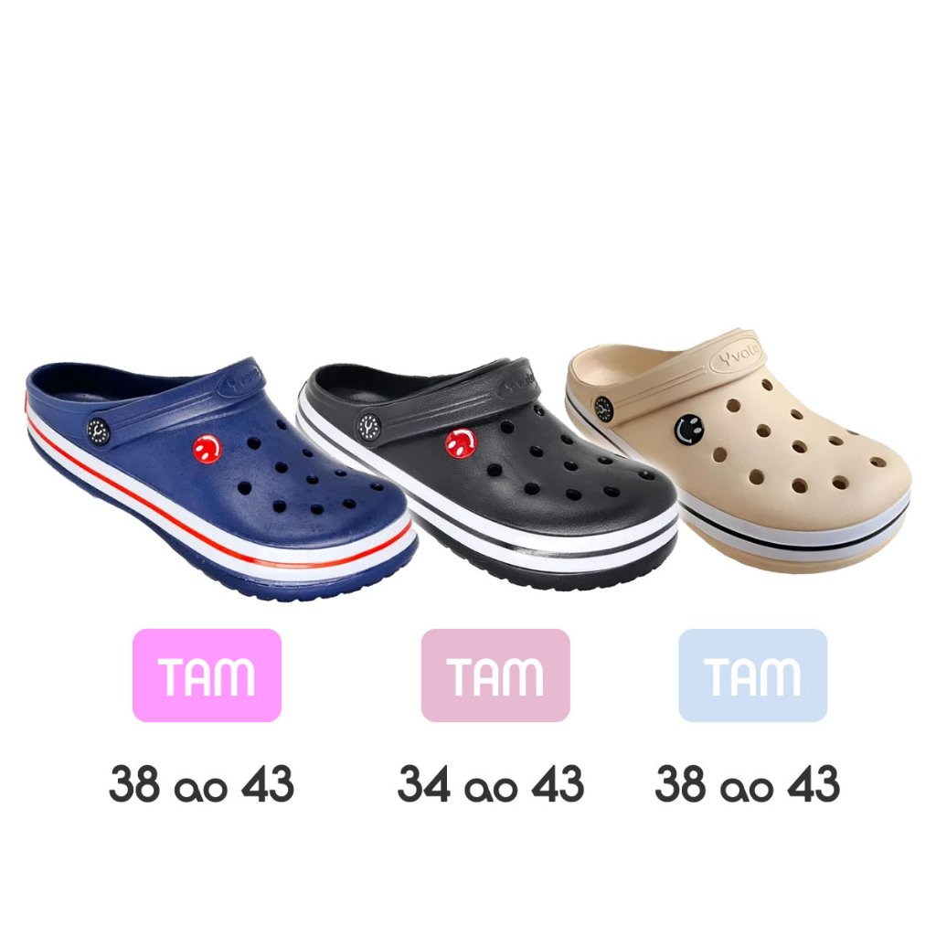 Babuche Sandália Papete Yvate Original Leve Confortável Unissex em Oferta na Shopee