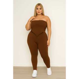 TETELESTAI - CONJUNTO JHENIFFER PLUS SIZE CROPPED E CALÇA promoção em Oferta na Shopee