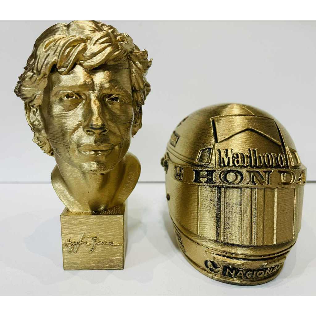 Miniatura 3D Busto E Capacete Ayrton senna