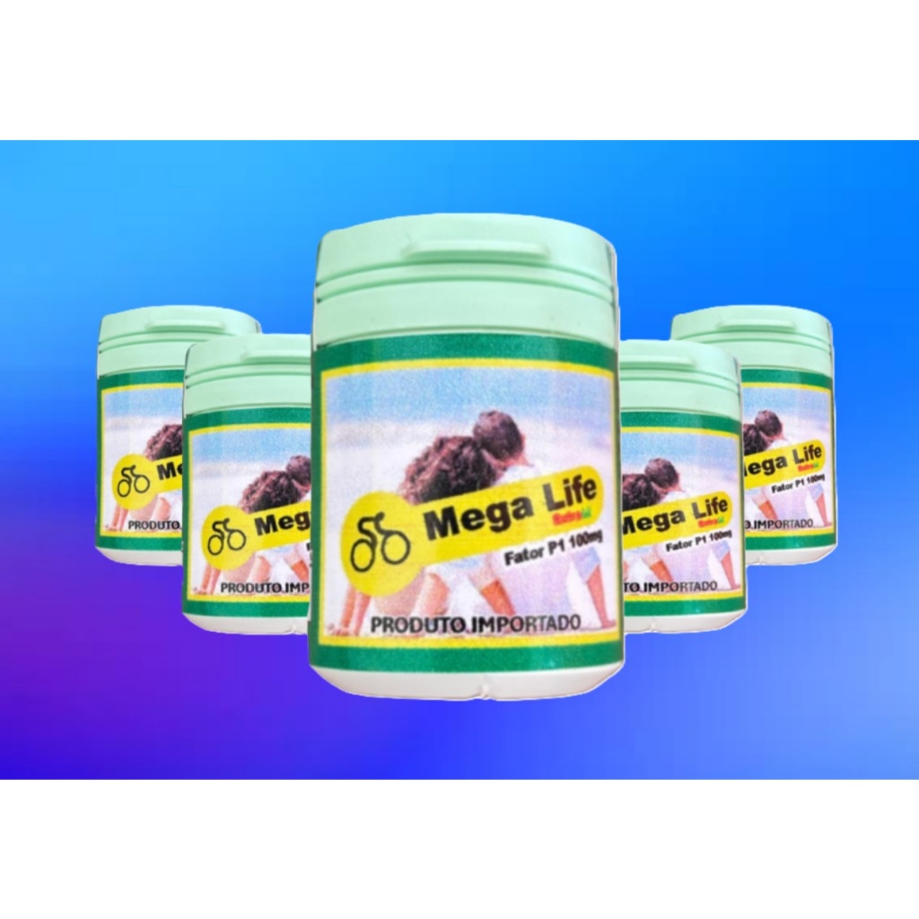 Mega Life Fator P1 100% Natural kit 5 Potes com 30 caps.
