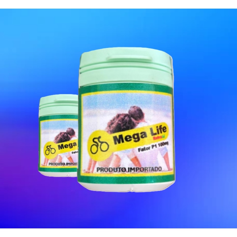 Mega Life 100% Natural Original kit 2 Potes com 30 caps.