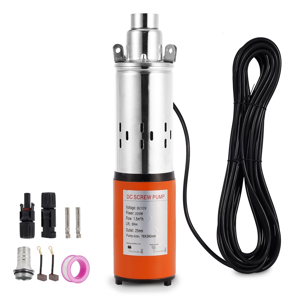 Bomba D'agua Solar Submersa 220w Dc 12v 30m Coluna Dágua