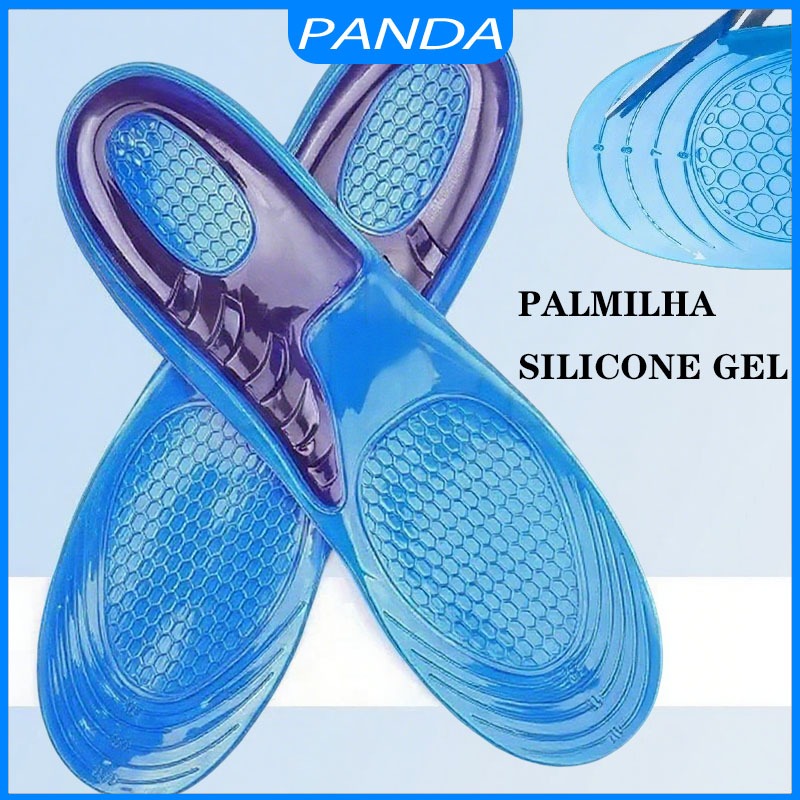 Par de Palmilhas Ortopédicas em Gel de Silicone - Anti-Impacto para Alívio de Dores nos Pés