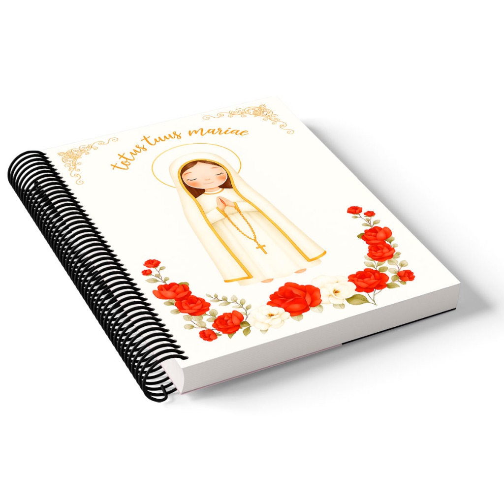 Caderno 1/4 capa dura espiral 96 folhas - TOTUS TUUS MARIA #3