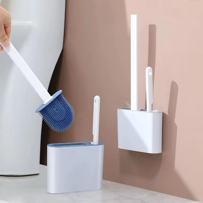 2 EM 1 Escova de Silicone para Vaso Sanitário - Base de Banheiro Privada, Alta Eficiência