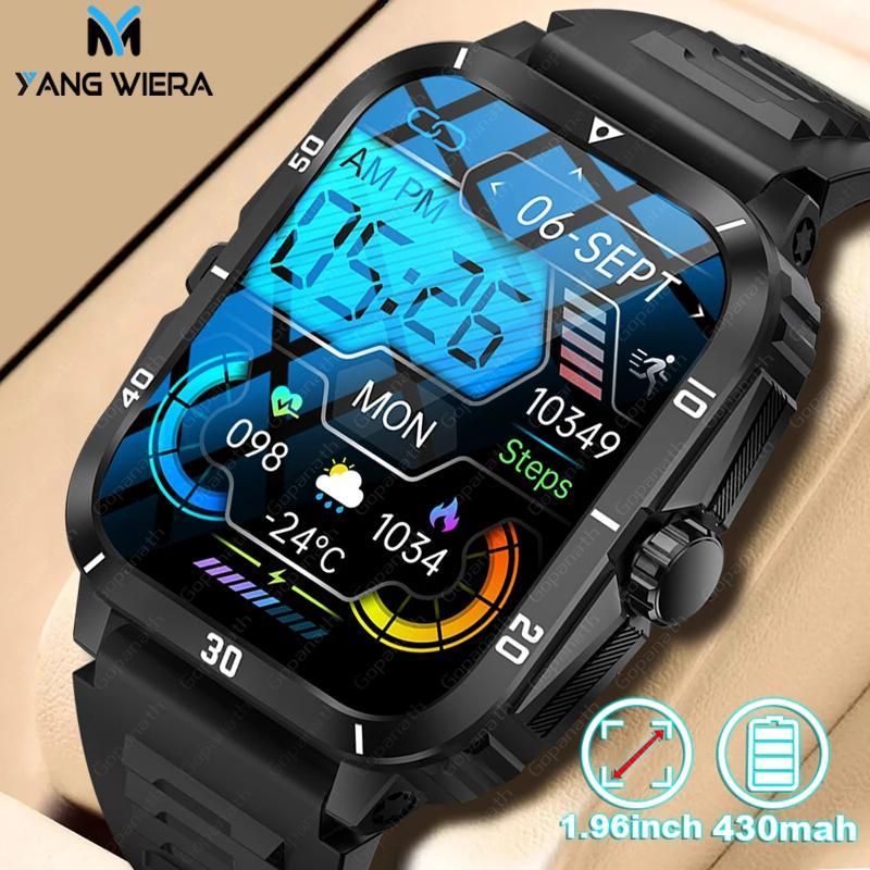 YW Relógio inteligente militar ao ar livre homens Bluetooth Call Smart Watch relógios de fitness esportivos impermeáveis