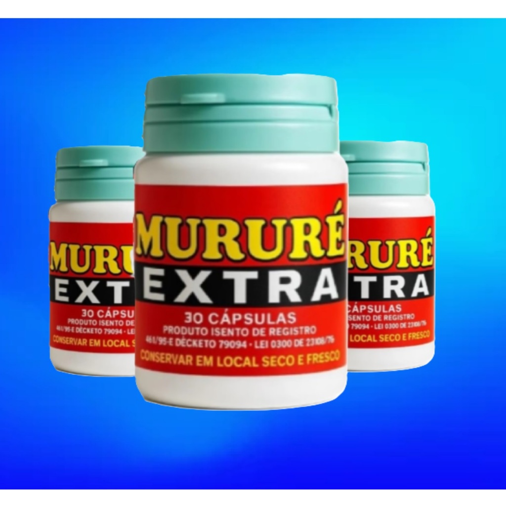 Mururé Extra 100% Original Natural 3 potes com 30 Caps.