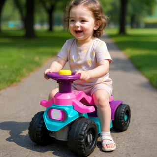 Quadriciclo Andador Gira Gira Menina 1 a 3 Anos - 16kg Cert Inmetro - C/Buzina e Volante - Inmetro em Oferta na Shopee