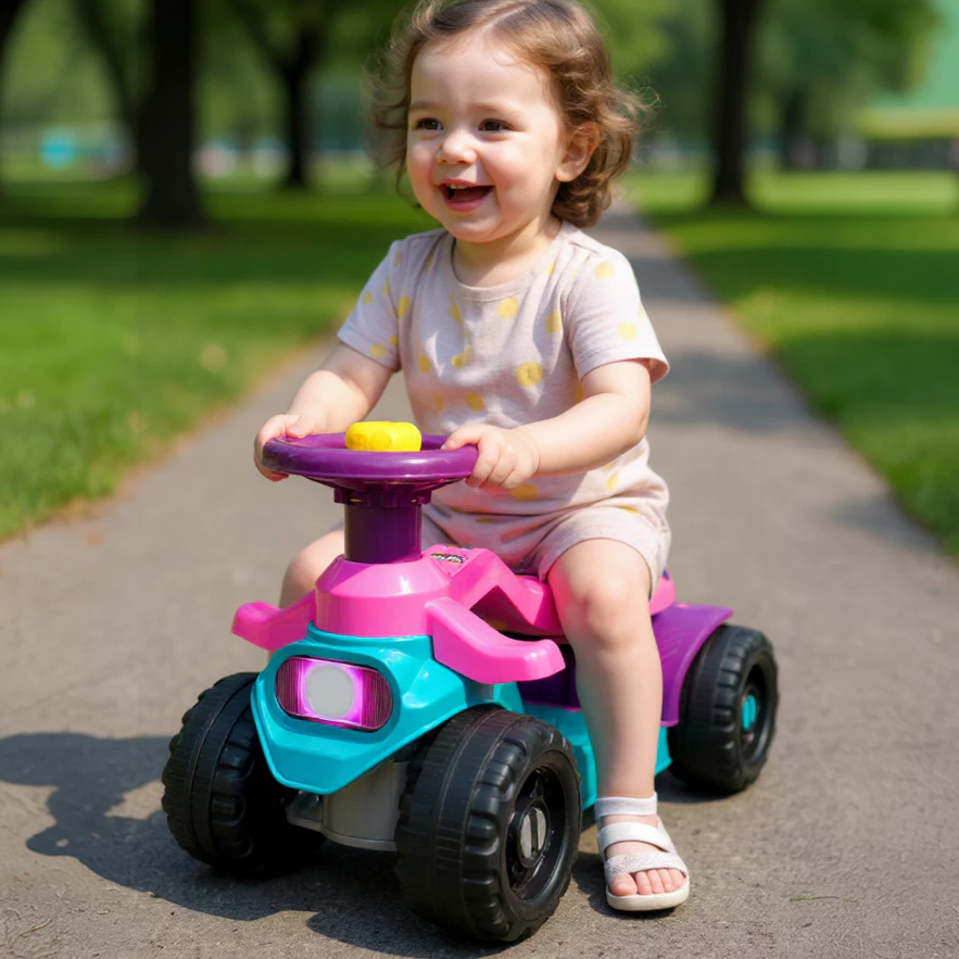 Motoca Andador Gira Gira Menina Rosa 1 a 3 anos Até 16kg Freio Volante Buzina - Inmetro Queen Shop em Oferta na Shopee