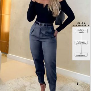 Calça Cenoura Alfaiataria Feminina  Perfeita para o trabalho ou eventos! Cintura alta caimento perfeito e muito estilo