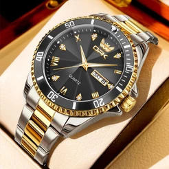 OPK Relógio Masculino Luxuoso Original À Prova D'água Em Aço Inoxidável Com Luz Noturna 8171