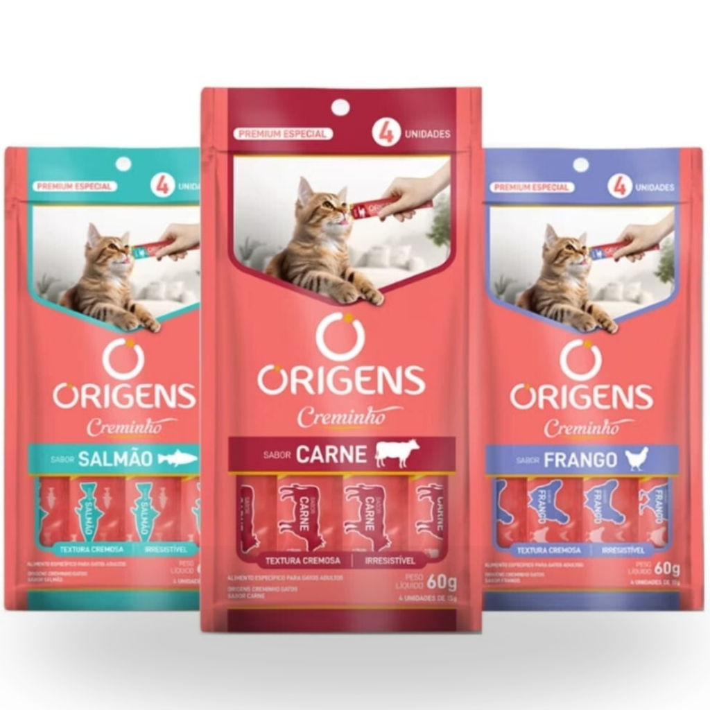 Petisco Origens para Gatos Creminho de Frango - Comprar com Melhor Preço em Lanches