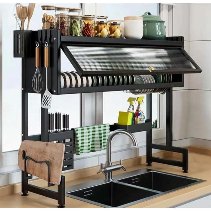 Escorredor Louças Organizador Pia Suspenso Armario Cozinha Preto 85CM/60CM em Oferta na Shopee