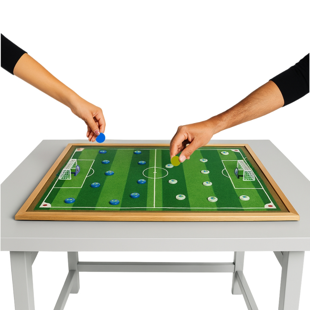 Quadro Futebol Botão Arena Estadio + Jogo Botão Diversão Salão Jogos