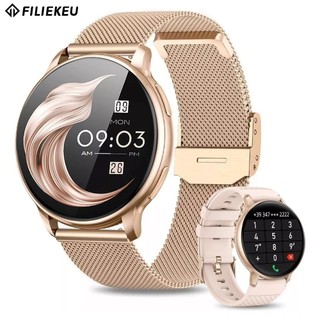 FILIEKEU Smartwatch Chamada Bluetooth à prova d'água Esportes relógio inteligente feminino
