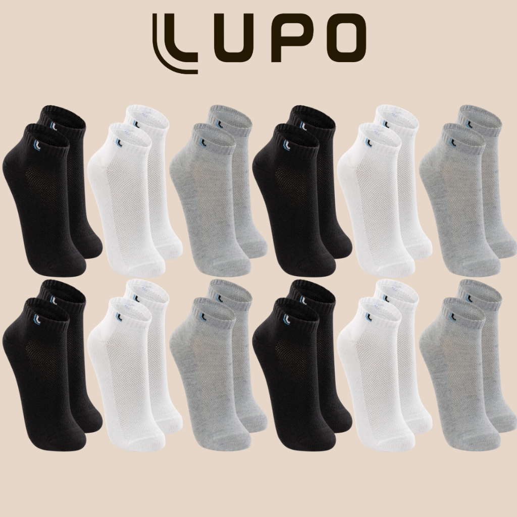 Kit Lupo 12 Pares De Meias Esportiva Cano Curto Unissex Algodao Ajuste Perfeito 33 ao 44 em Oferta na Shopee