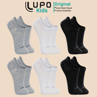 Kit 6 Pares de Meias Lupo Kids Sapatilha em Algodão Confortável Básica Lisa Unissex Infantil em Oferta na Shopee