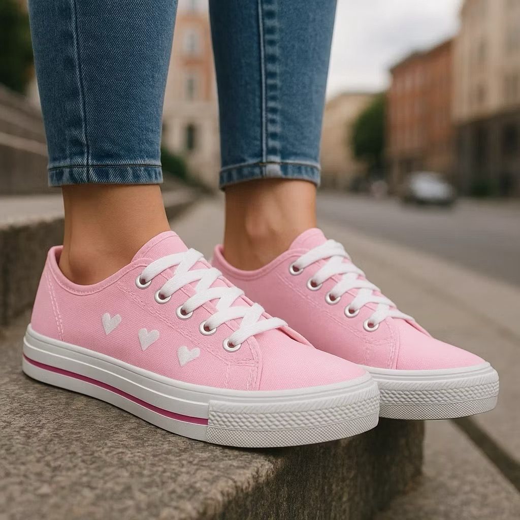 Tenis feminino Leve e Confortável promoção tênis casual coração dia dia em Oferta na Shopee