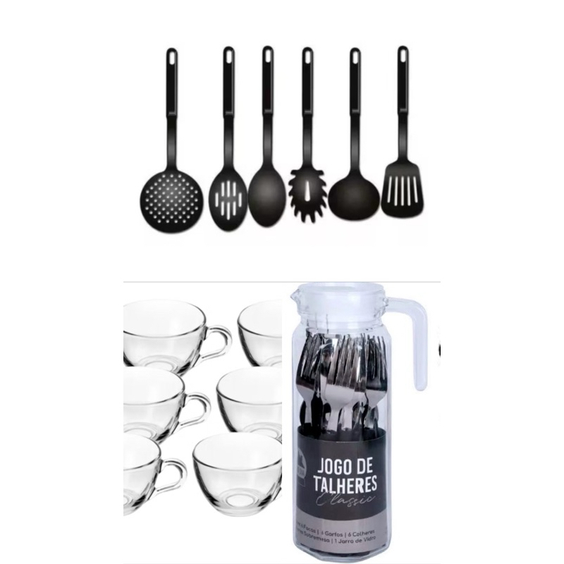 Conjunto De Utensílios De Cozinha Xícara Jarra Talheres promoção barato