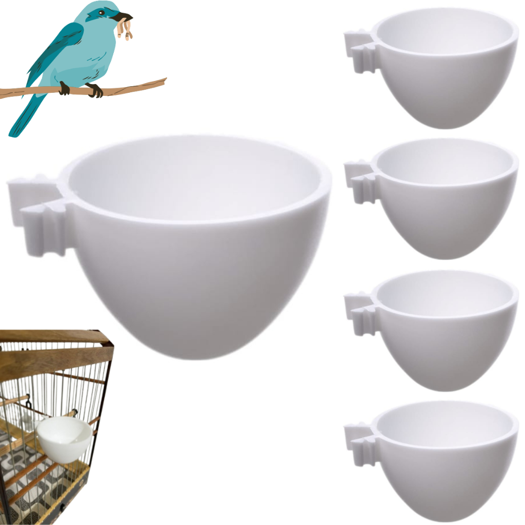 KIT: 5 Unidades de Porta Ovo Cozido ou Porta Vitamina P/ Gaiolas - Pássaros - Pássarinho