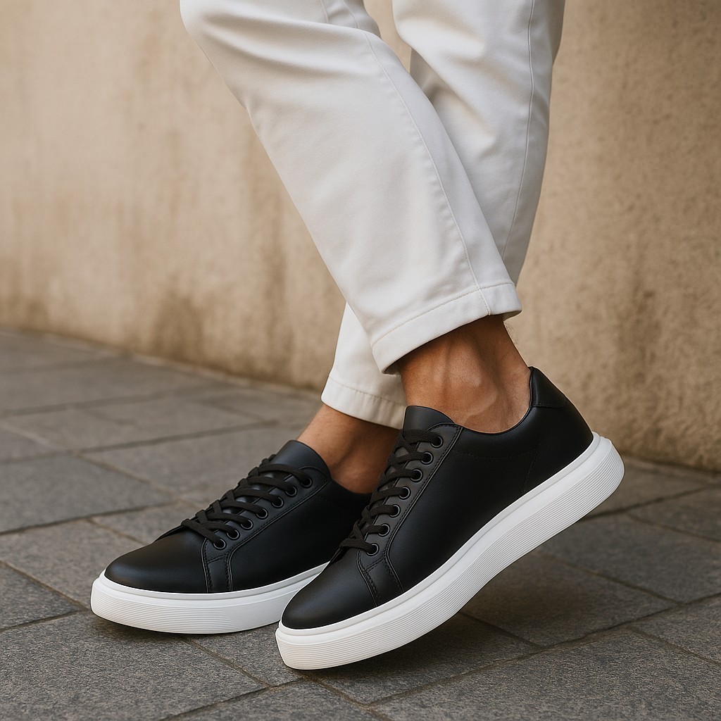 Tênis Masculino Solado Alto Elegante Casual Dia a Dia Confortavel