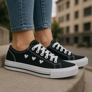 Tênis Feminino Casual Coração Leve e Confortável Dia dia