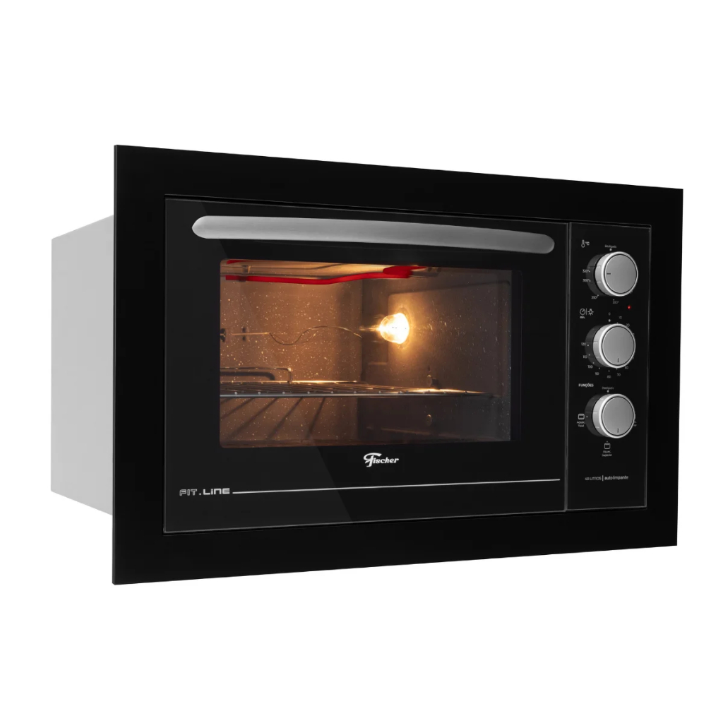 Forno Eletrico de Embutir Fit Line 220V 48 Litros Preto/Inox Fischer