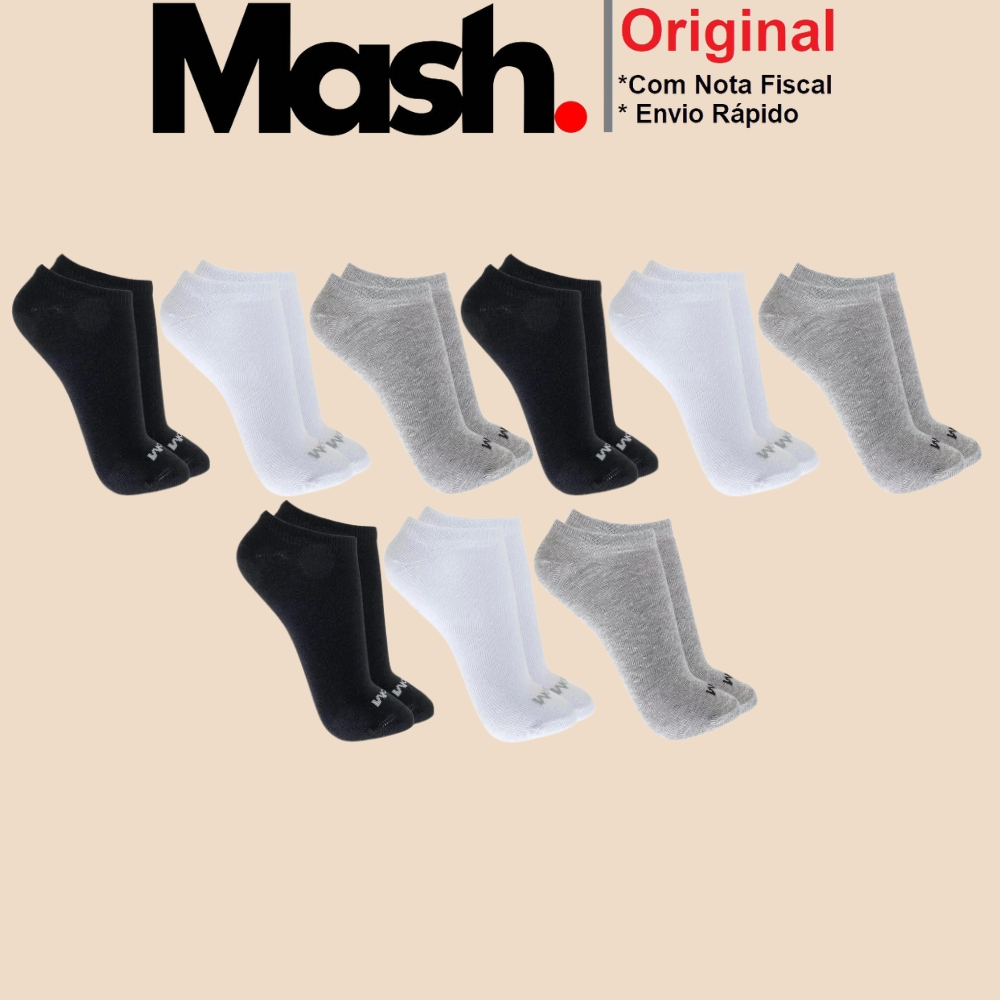 Kit Com 9 Pares de Meias Sport Mash Cano Curto em Algodao Unissex Para Corrida Caminhada