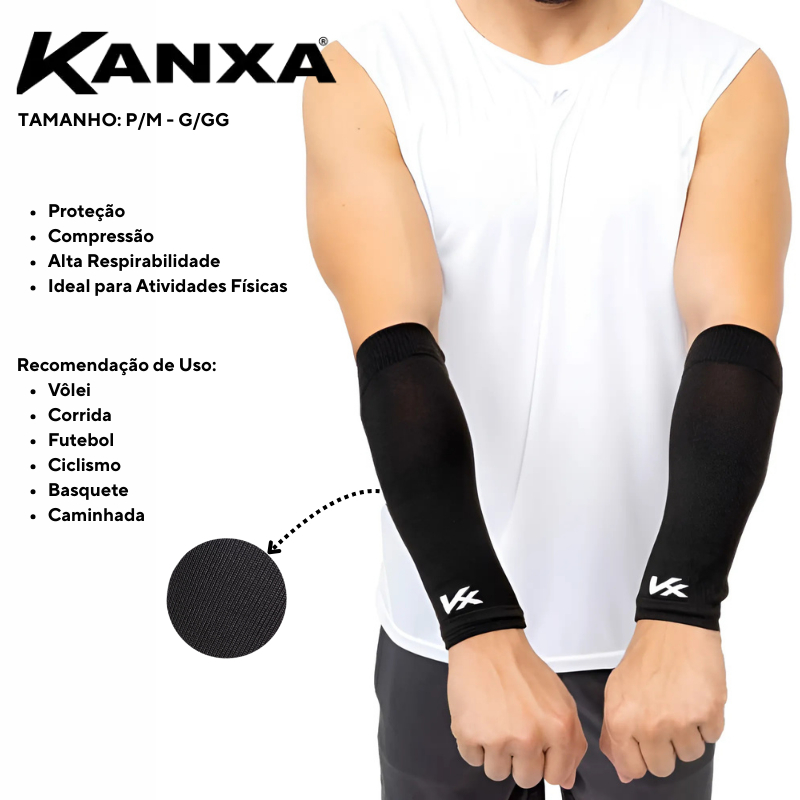 Manguito Curto Proteção Braço Vôlei Basquete Futebol Triathlon Corrida Ciclismo Original Kanxa em Oferta na Shopee